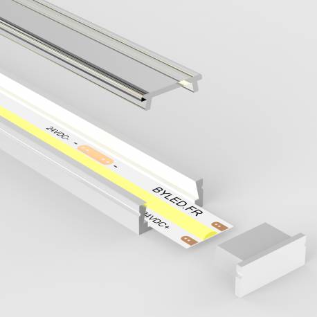 Profilé aluminium pour ruban LED miniature - C01 Blanc