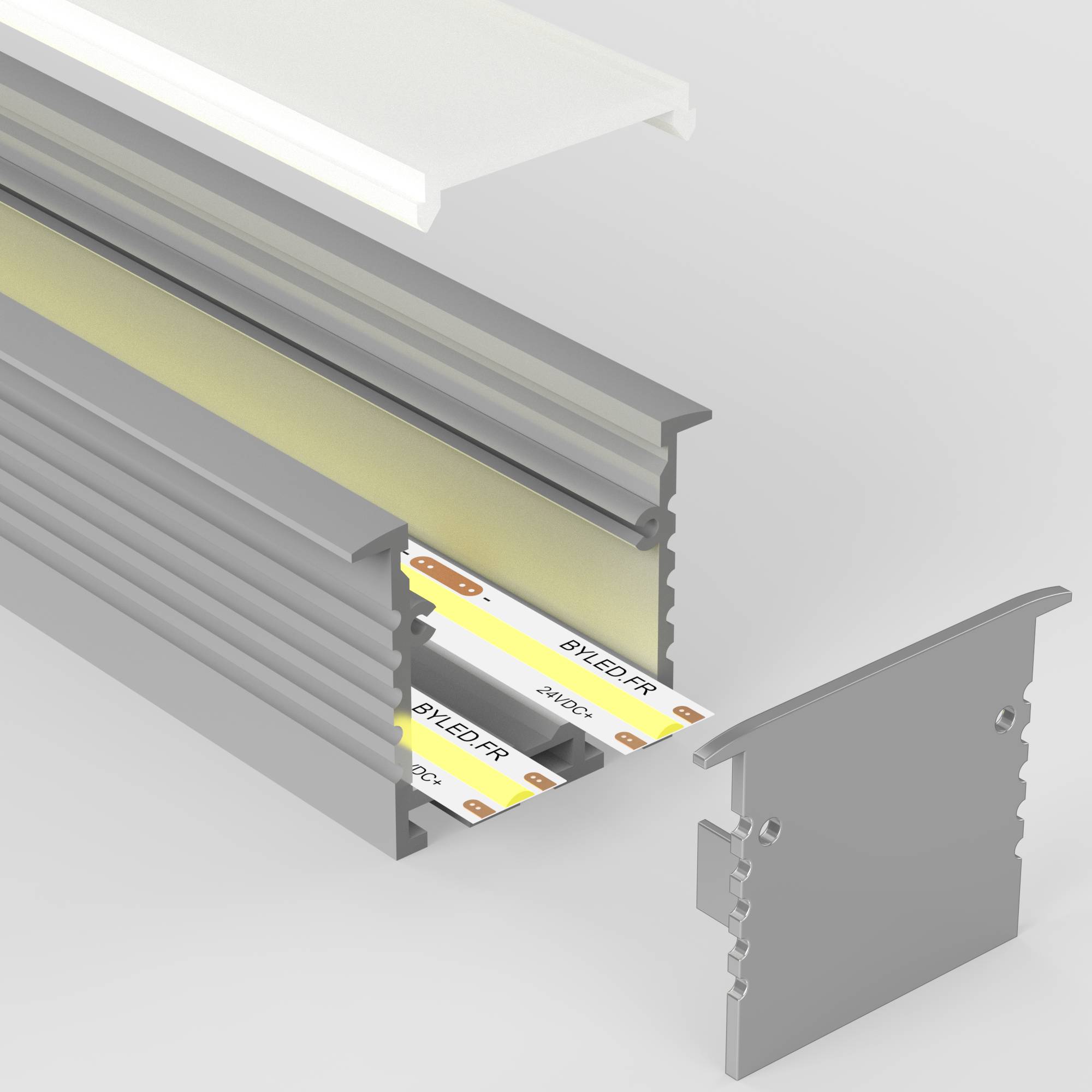 Profilé LED aluminium encastrable cache-joint - CRAFT - E09