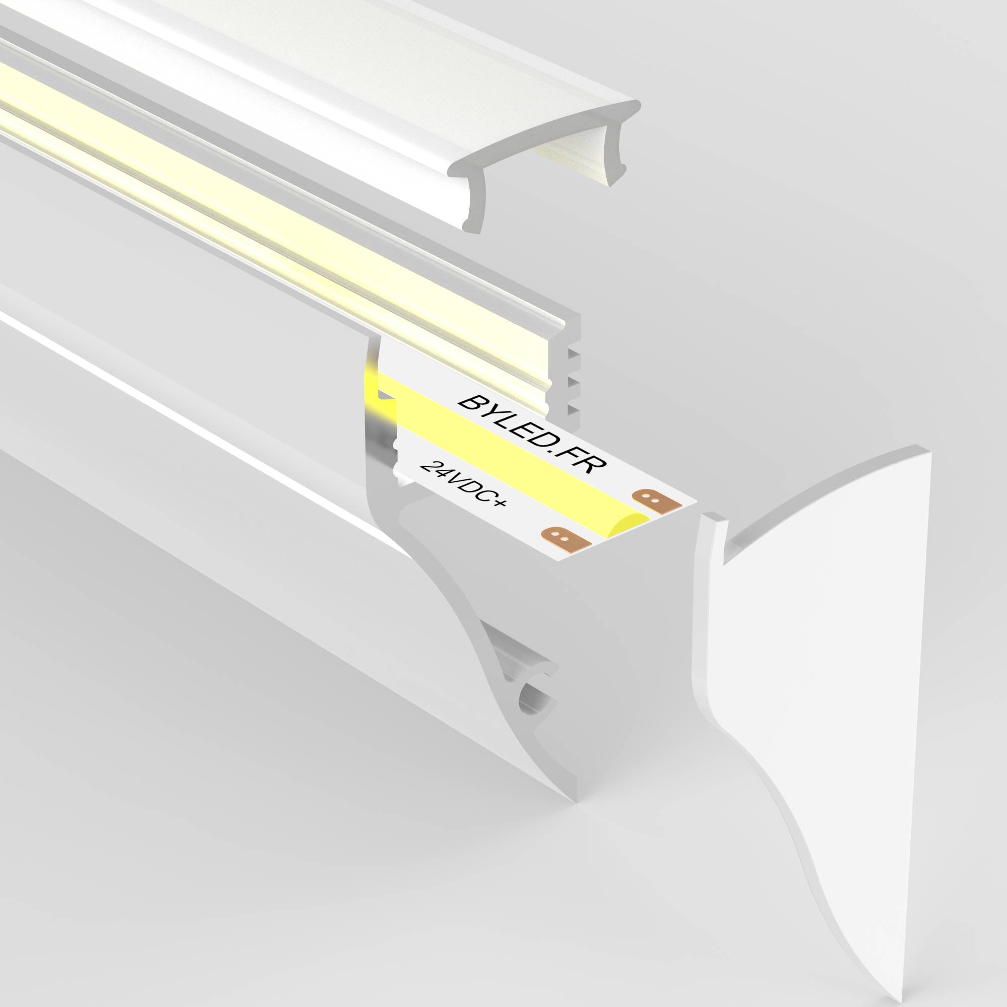 Profilé aluminium cornière plafond et mur pour ruban LED - CRAFT B01