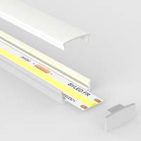 Profilé aluminium blanc en applique pour ruban LED