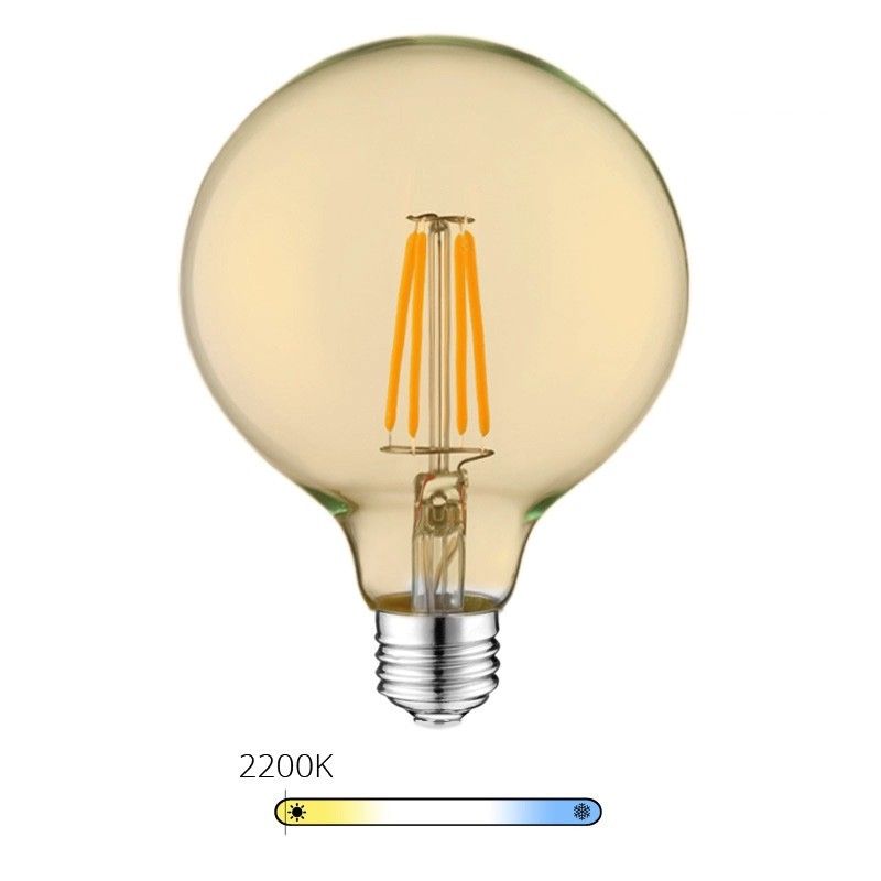 20 Ampoules XXL à filament LED Vintage Globe - E27 - ambrée - 6W -  ®