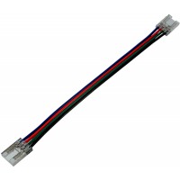 Jonction câblée pour ruban LED COB RGB IP20 10mm sans soudure "Clipx"