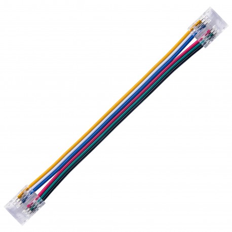 Jonction câblée pour ruban LED COB RGB+CCT IP20 12mm sans soudure "Clipx"