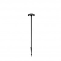 Luminaire de jardin à piquer 80cm, NOIR, tête bombée et effet lumineux blanc chaud 3000K 230V IP65