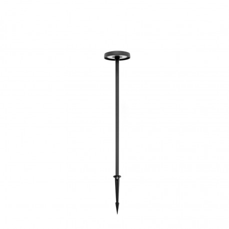 Luminaire de jardin à piquer 80cm, NOIR, tête bombée et effet lumineux blanc chaud 3000K 230V IP65