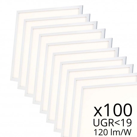 Lot de 100 dalles LED 60x60 - UGR19 – 120 lm/W - Blanc jour 4000K - 40W - 230V