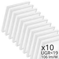 Lot de 10 dalles LED 60x60 en applique - UGR19 - 106 lm/W - Blanc jour 4000K - 40W - 230V - LUMAP