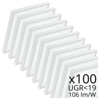 Lot de 100 dalles LED 60X60 en applique - UGR19 - 106 lm/W - Blanc jour 4000K - 40W - 230V - LUMAP