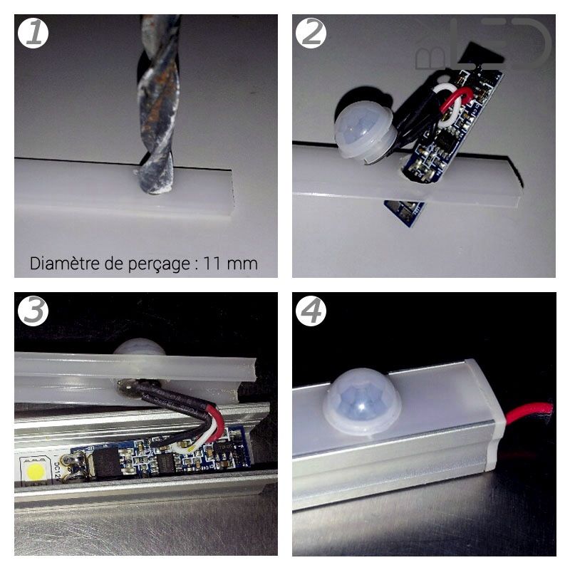 Rampe de LED + détecteur de mouvements