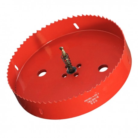 Scie cloche 180mm HSS Bi-métal M42 à ressort d'évacuation / Trépan 180mm de qualité professionnelle