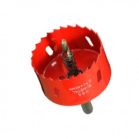 Scie cloche 65mm HSS Bi-métal M42 à ressort d'évacuation / Trépan 65mm de qualité professionnelle