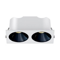 Spot LED encastré double carré blanc 14W, couleurs au choix - Miror