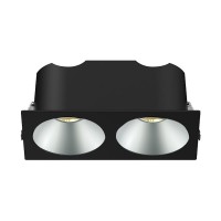 Spot LED encastré double carré noir 14W, couleurs au choix - Miror