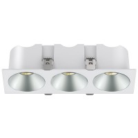 Spot LED encastré triple carré blanc 21W, couleurs au choix - Miror