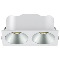 Spot LED encastré double carré blanc 20W, couleurs au choix - Miror