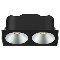 Spot LED encastré double carré noir 20W, couleurs au choix - Miror