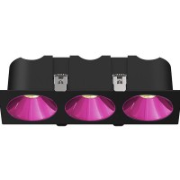 Spot LED encastré triple carré noir 30W, couleurs au choix - Miror