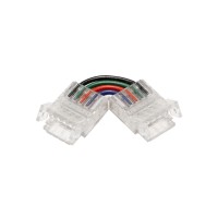 Jonction en L pour ruban LED RGBW 12mm sans soudure "Click"