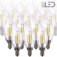 Lot de 20 ampoules LED à filament Flamme - Blanc Chaud - E14 – 4W - Dimmable - C35