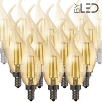 Lot de 20 ampoules LED à filament Flamme - Ambrée - E14 – 4W - Dimmable - C35