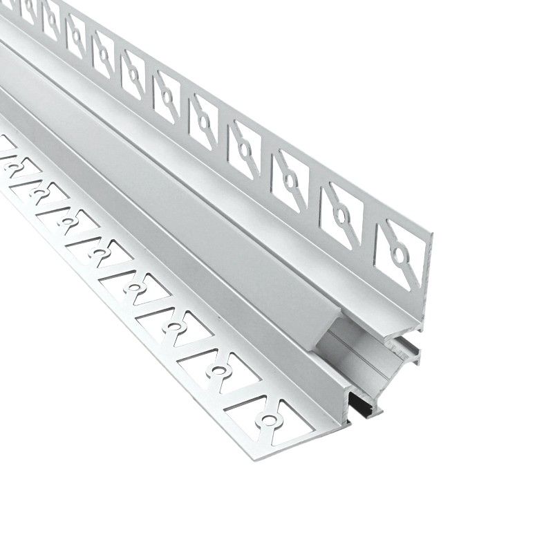 Profilé d'angle LED aluminium encastrable 270° à carreler - CRAFT - E14 -  Diffuseur givré