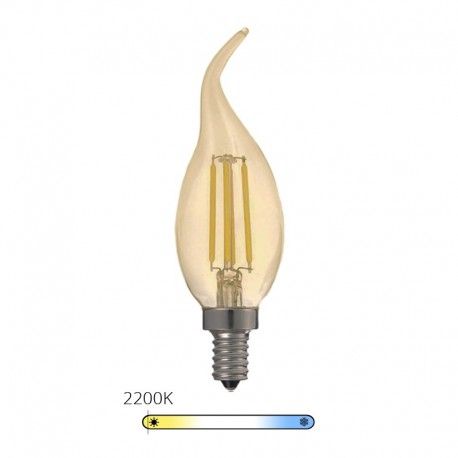 Ampoule LED à filament Bougie - Ambrée - E14 – 4W - Dimmable