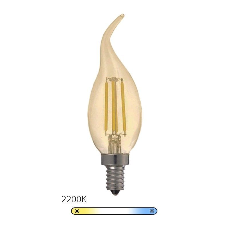 PURPL Ampoule à filament LED E14 C35 2200K 5W Ambre 