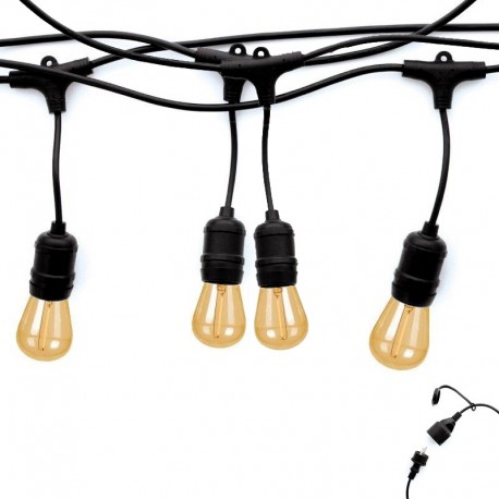 Guirlande guinguette IP65 10m +10 ampoules LED E27 à filament vintage -  ®