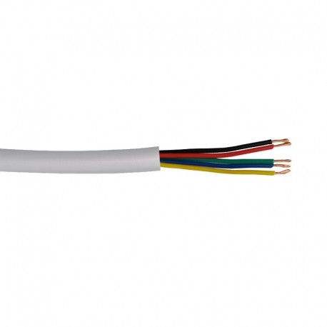 Câble gainé blanc RGB + Blanc 0,78mm² (au mètre)