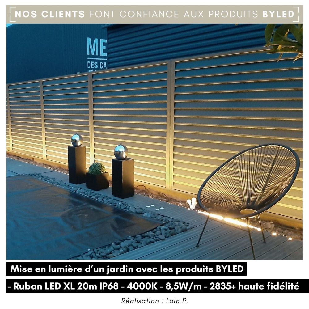 Ruban LED 20m haute fidélité IP20 2835 - Blanc - 8,5W/m - 120 LED/m -  ®