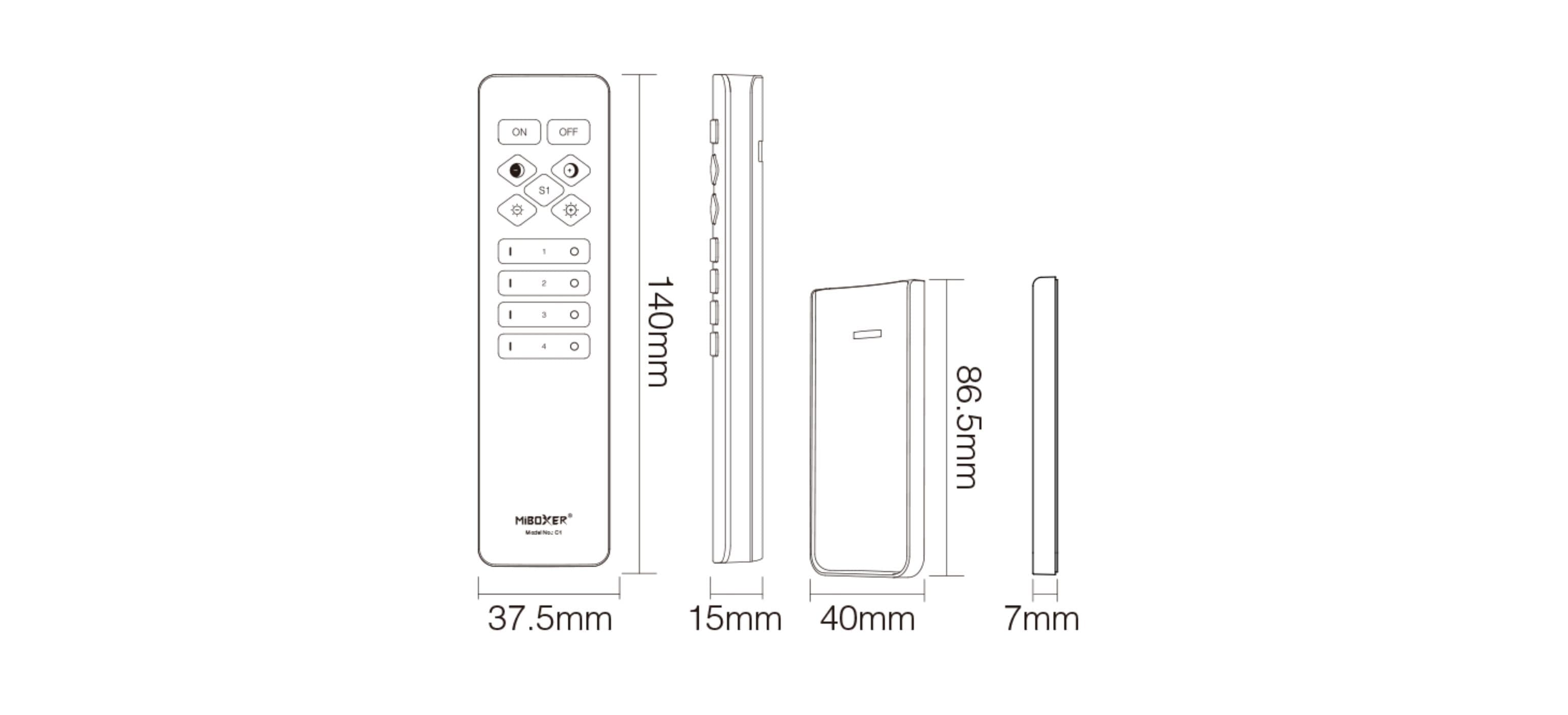 télécommande miboxer c1 infographie