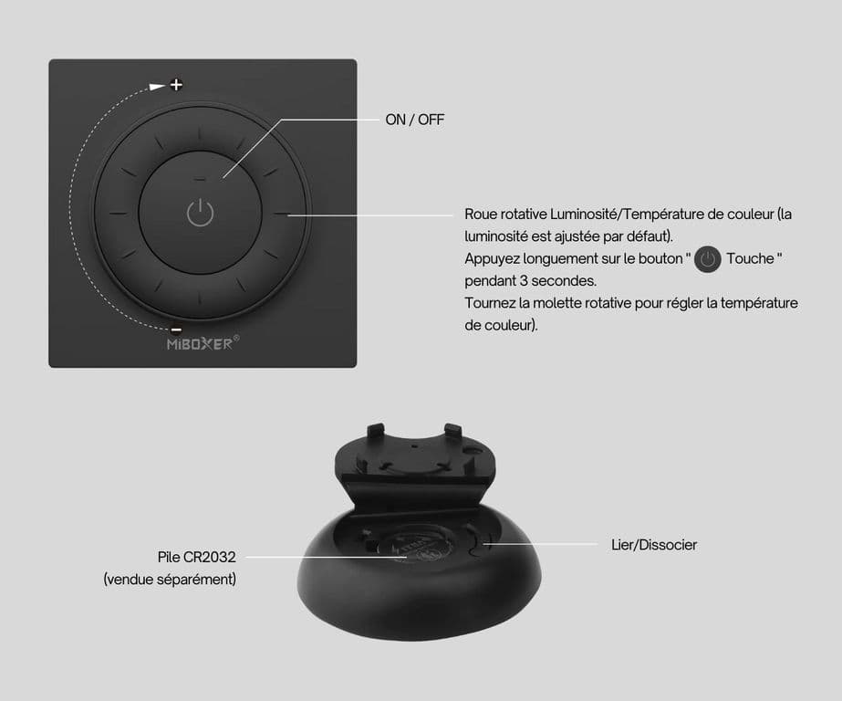 télécommande miboxer k3 infographie