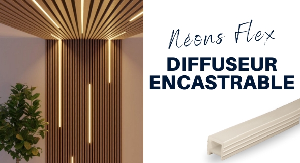 Diffuseurs néons flex encastrables